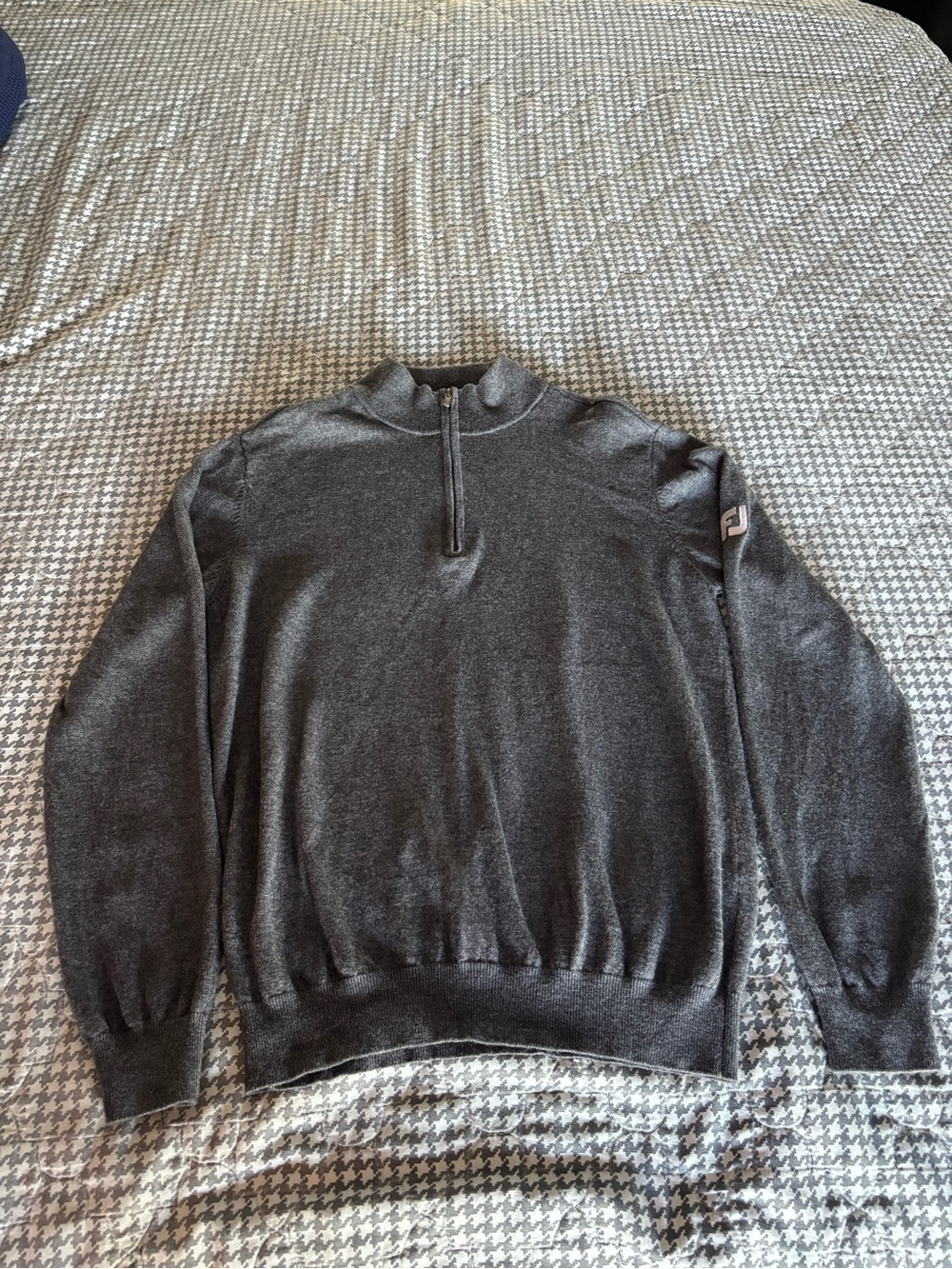 FootJoy Men's Charcoal Half-Zip Pullover Sweater